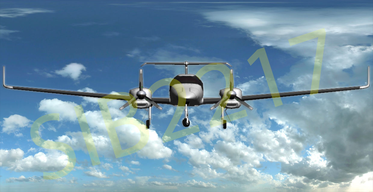 Diamond DA42 Low-poly 3D model_1