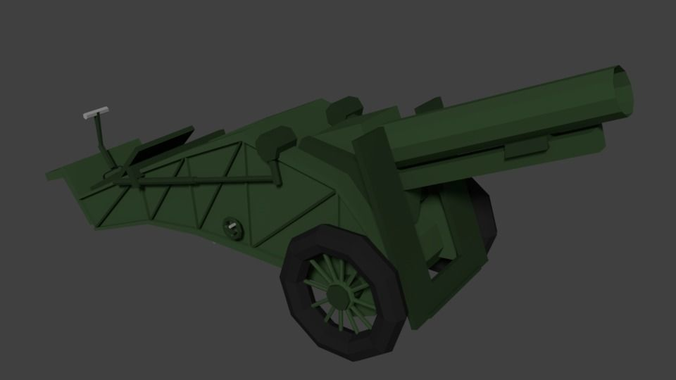 Low Poly Artillery WWII
