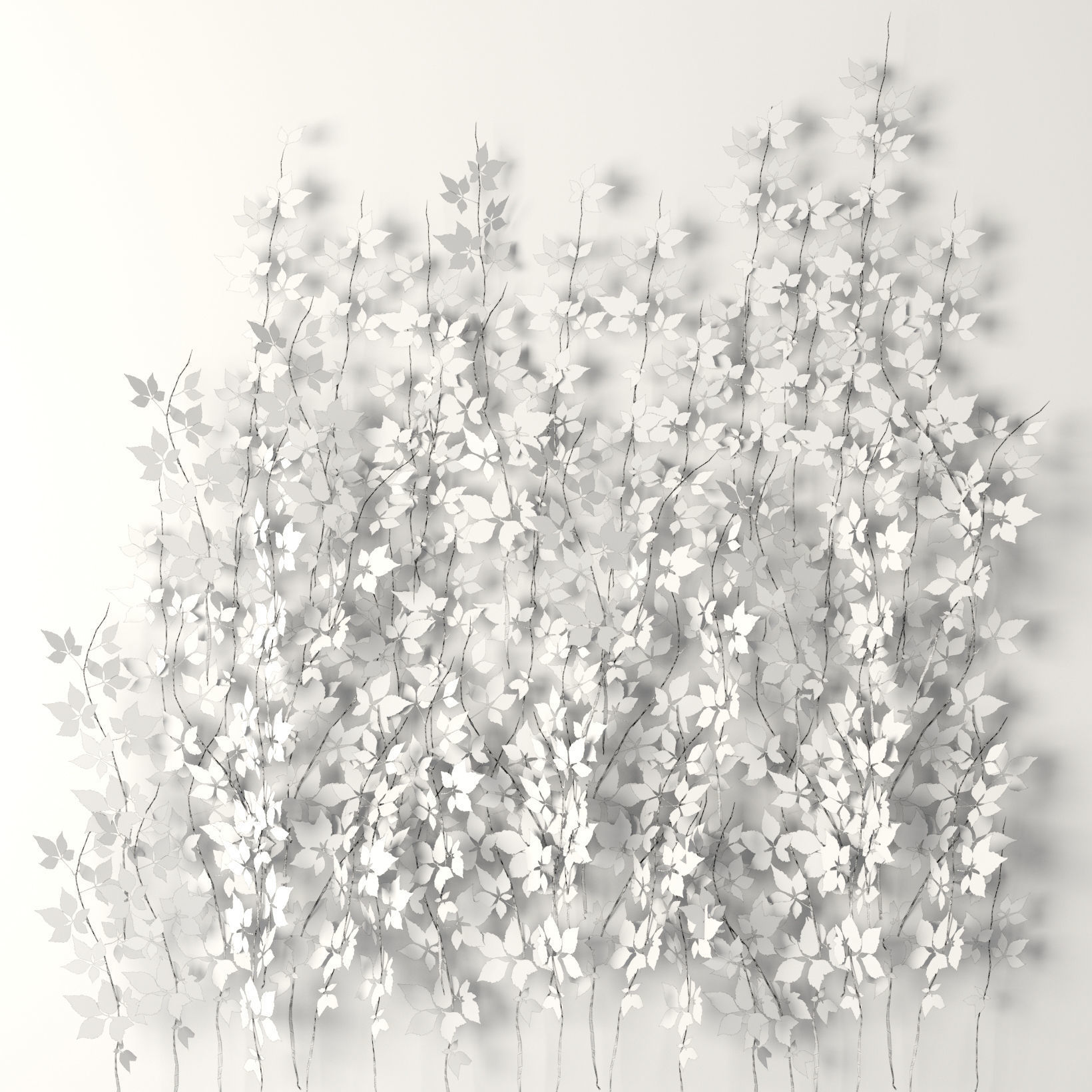 Vine leaves wall  3D model_1
