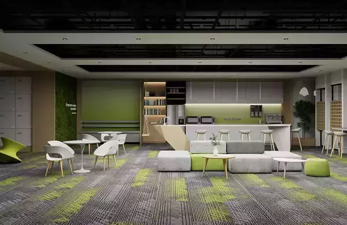 coffee shop Low-poly 3D model