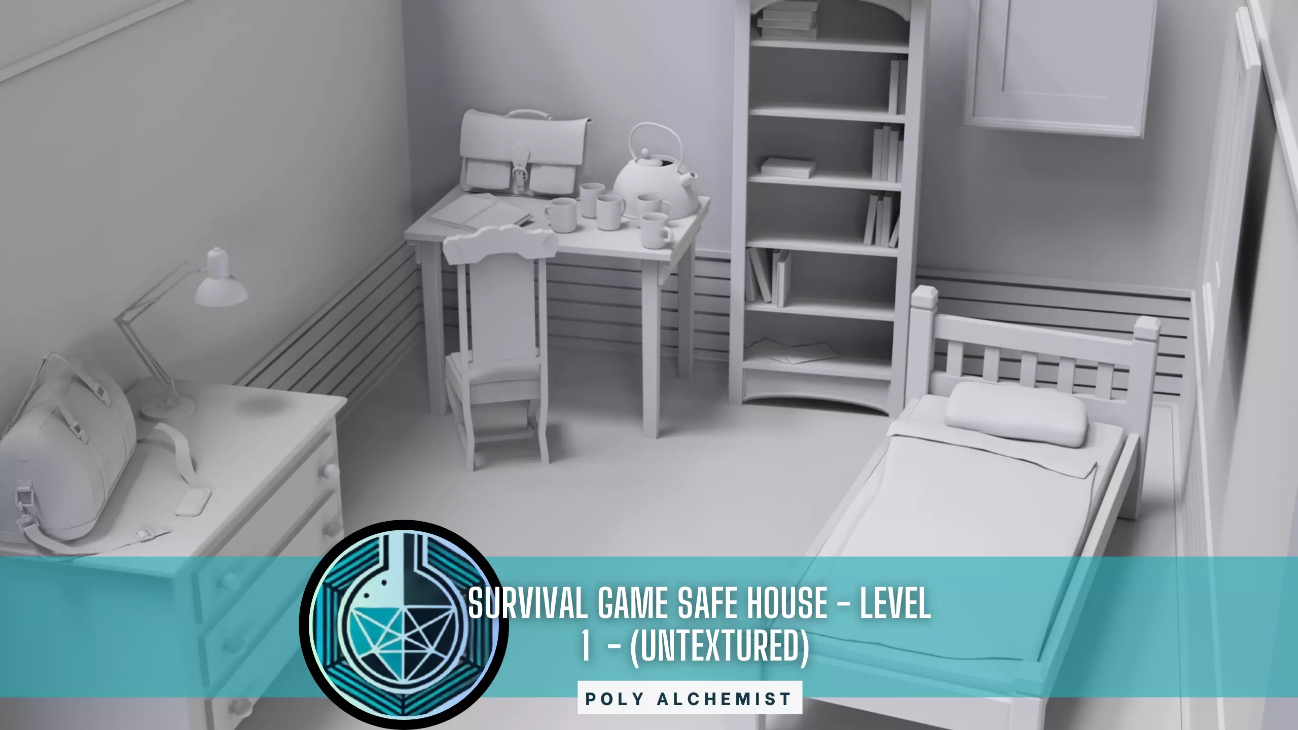 Survival Game Safe House - Level 1 - Untextured Low-poly 3D model
