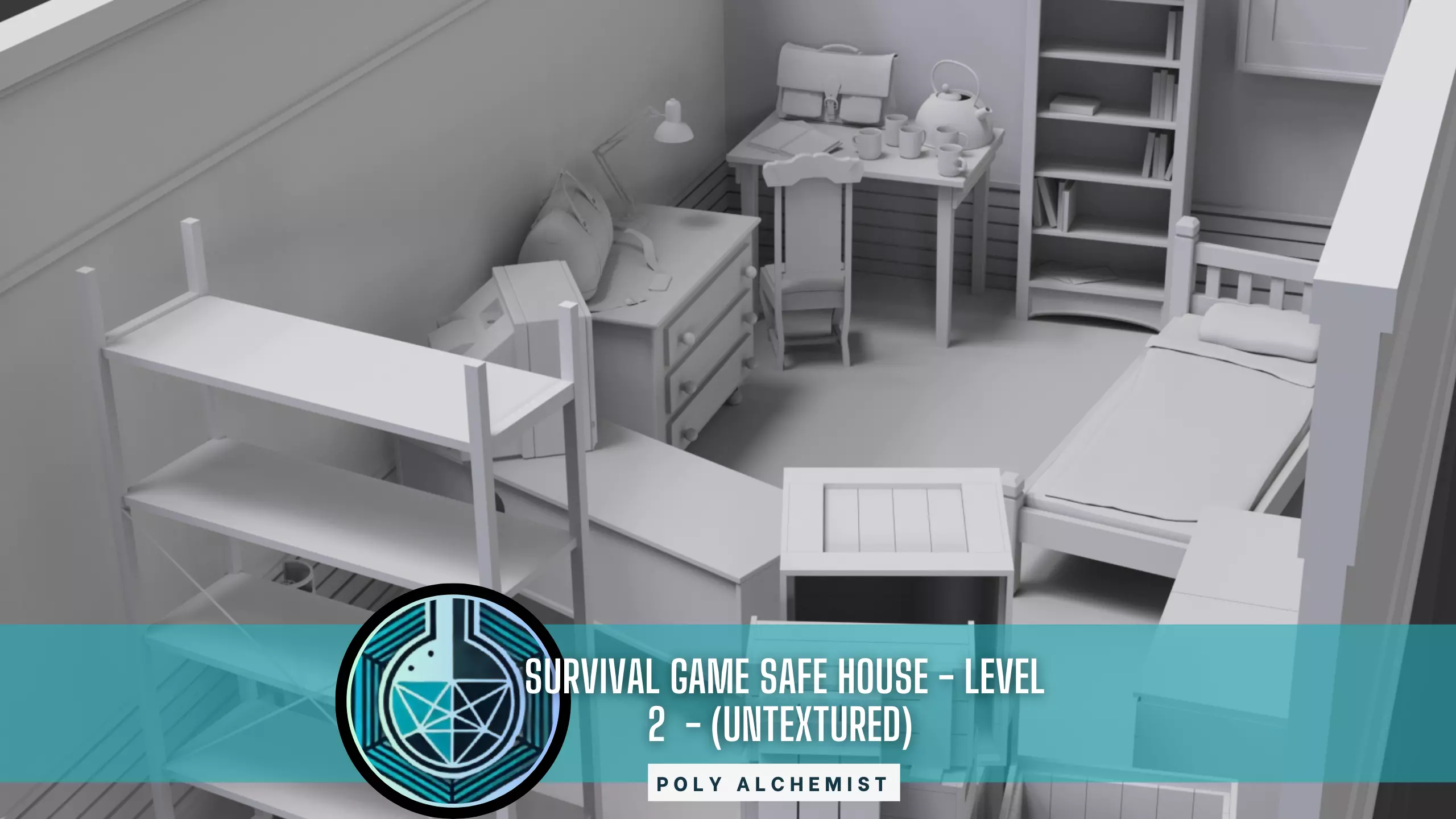 Survival Game Safe House - Level 2 - Untextured Low-poly 3D model