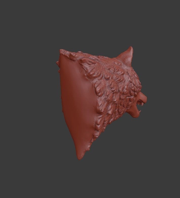 Wolf head 3D print model_5