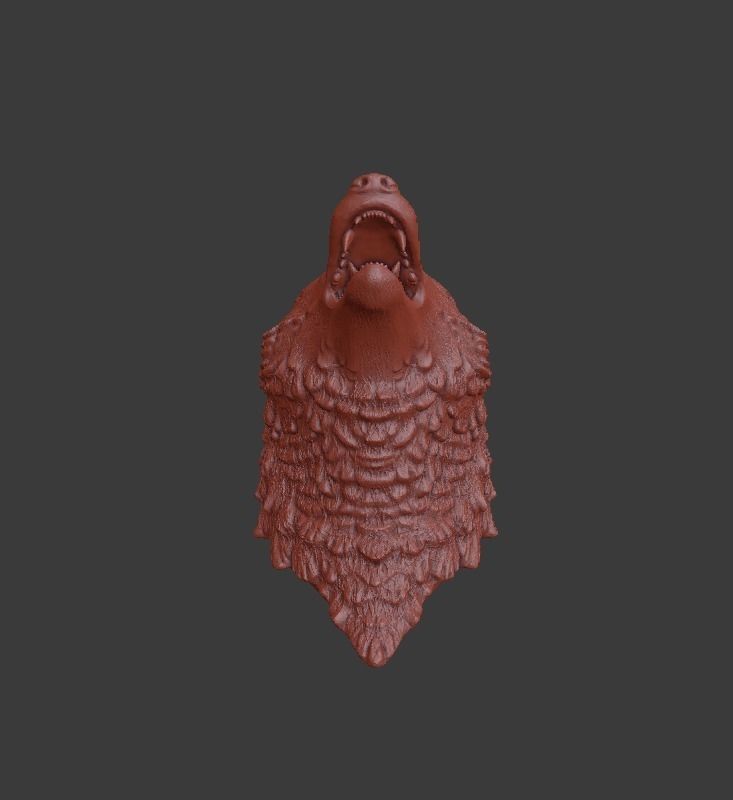 Wolf head 3D print model_7