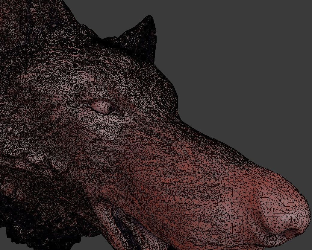 Wolf head 3D print model_11