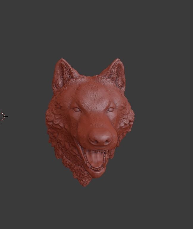 Wolf head 3D print model_4