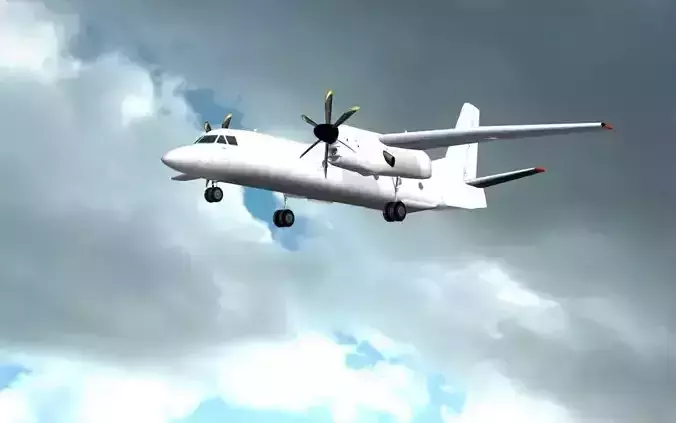 Antonov An-132 Low-poly 3D model
