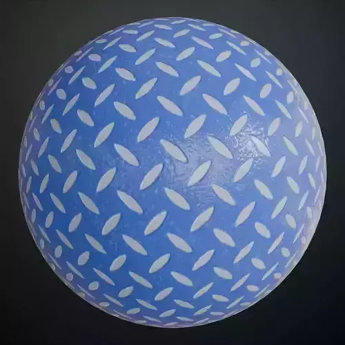 Dirty Blue Treadplate PBR Seamless Texture