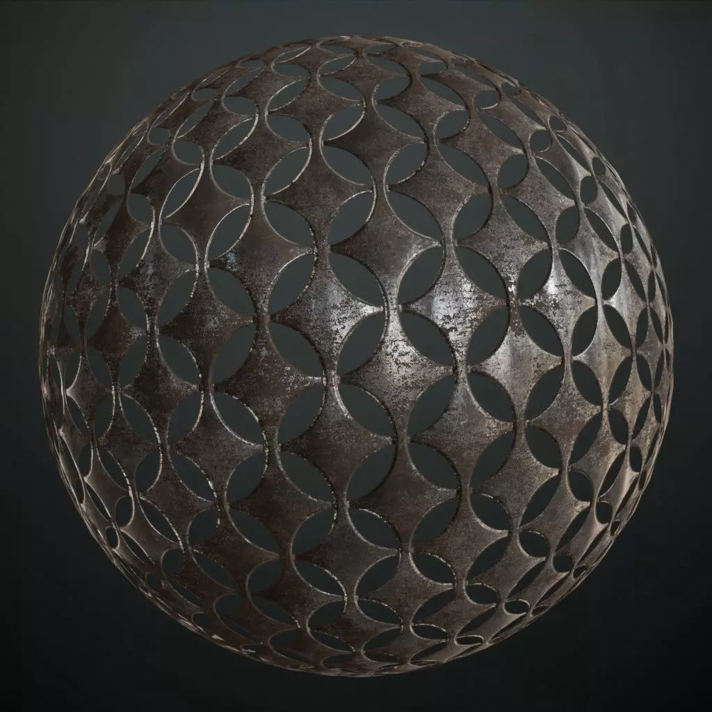 Dirty Metal Grill Transparent PBR Seamless Texture