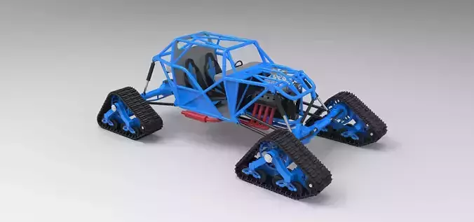 Buggy with Mattracks Suspension tracks 3D model