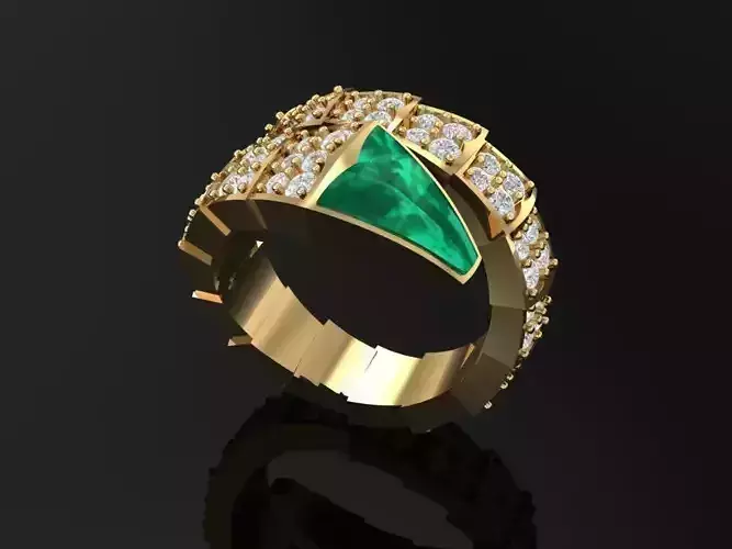 TJ 50 3D Golden Snake Ring 3D print model