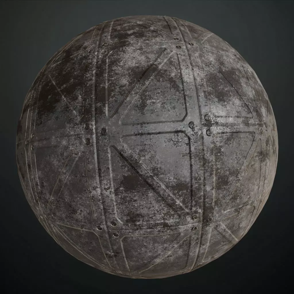 Dirty Industrial Metal Plate PBR Seamless Texture