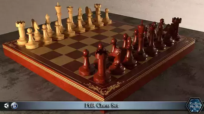 PBR Chess Set board with pieces