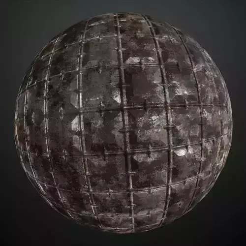 Dirty Industrial Sci-Fi Metal Plate PBR Seamless Texture