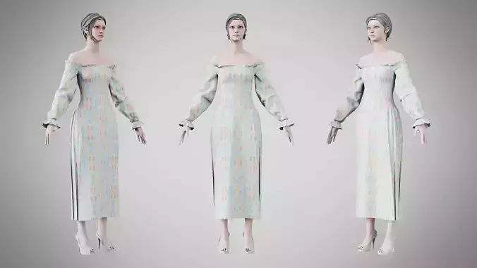 Dress 13 Whimsical Ocean Garden Low-poly 3D model