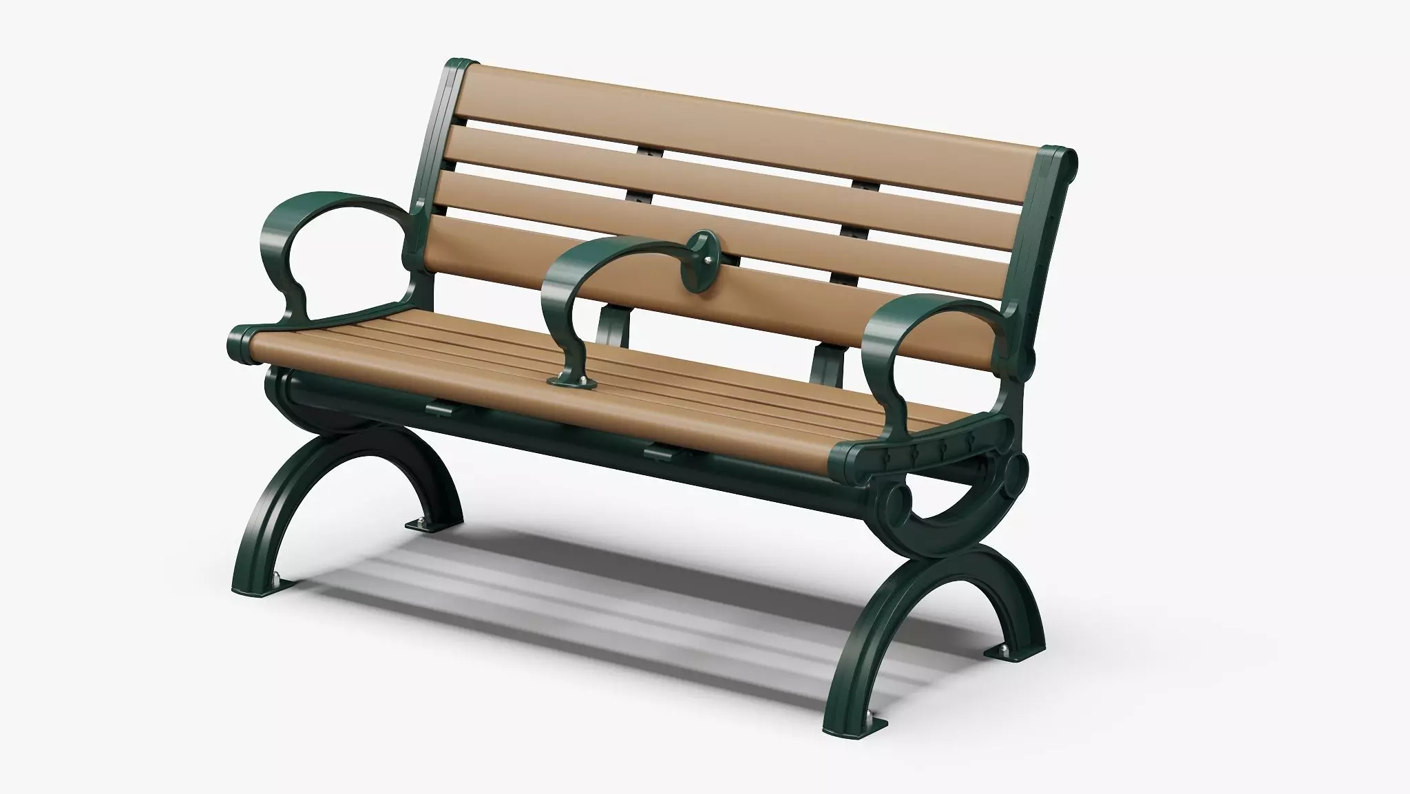 Cast Aluminum Classic Park Bench 3D model