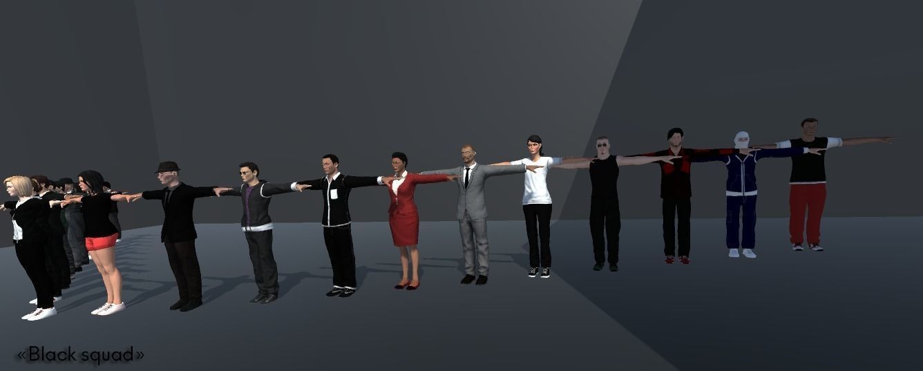 Black squad 3D model_2