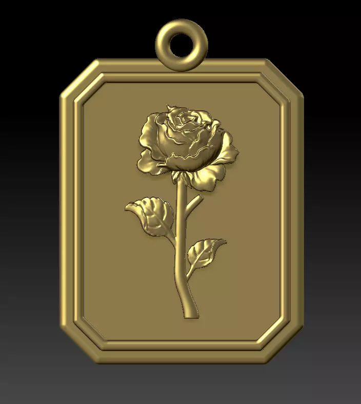 Rose Flower Pendant 3D Model Free 3D print model