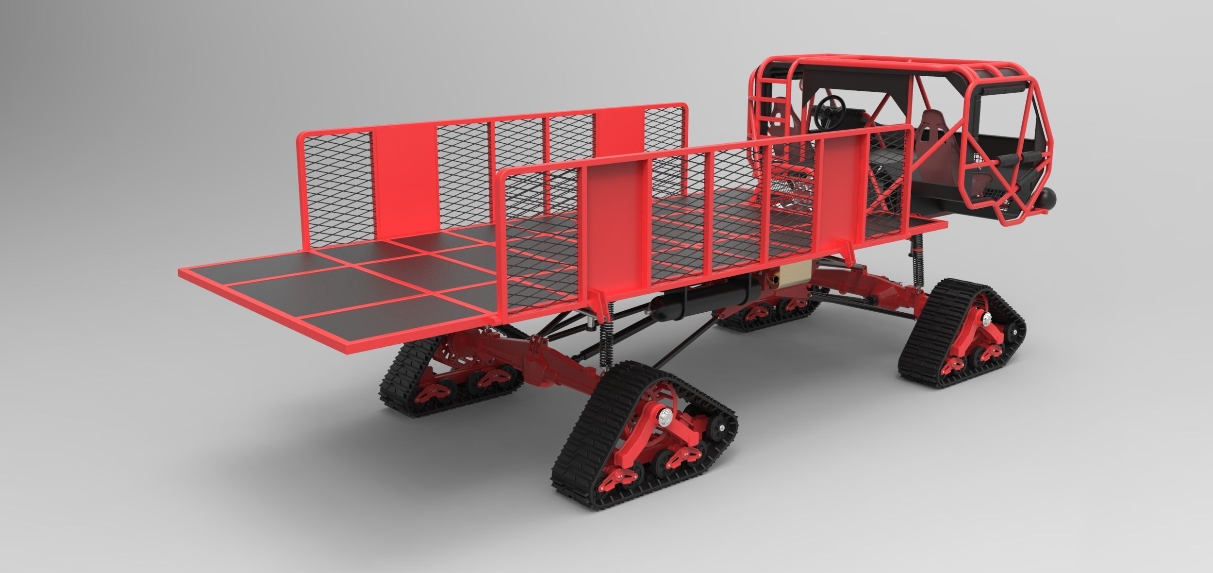 Truck with Mattracks Suspension tracks 3D model_11