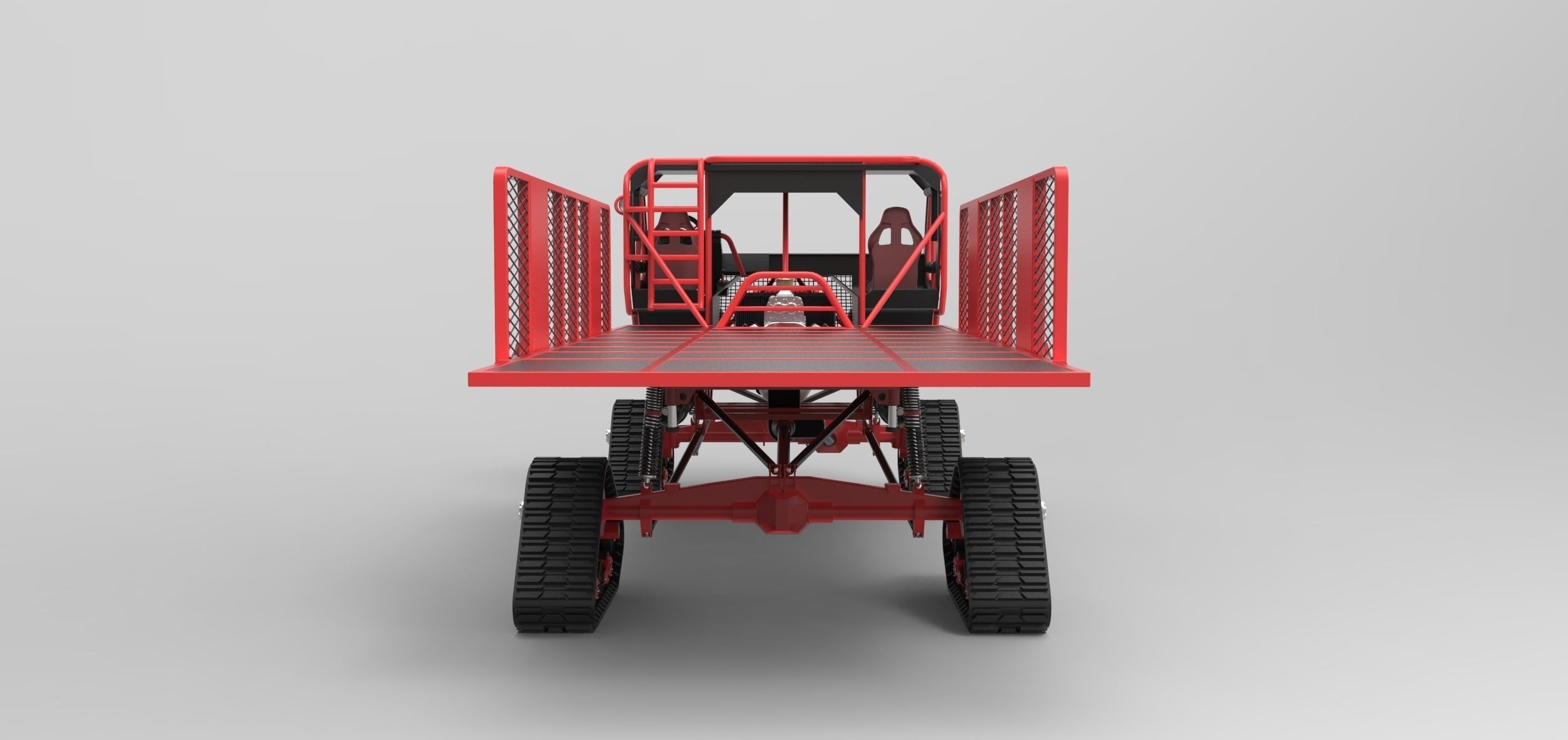 Truck with Mattracks Suspension tracks 3D model_10
