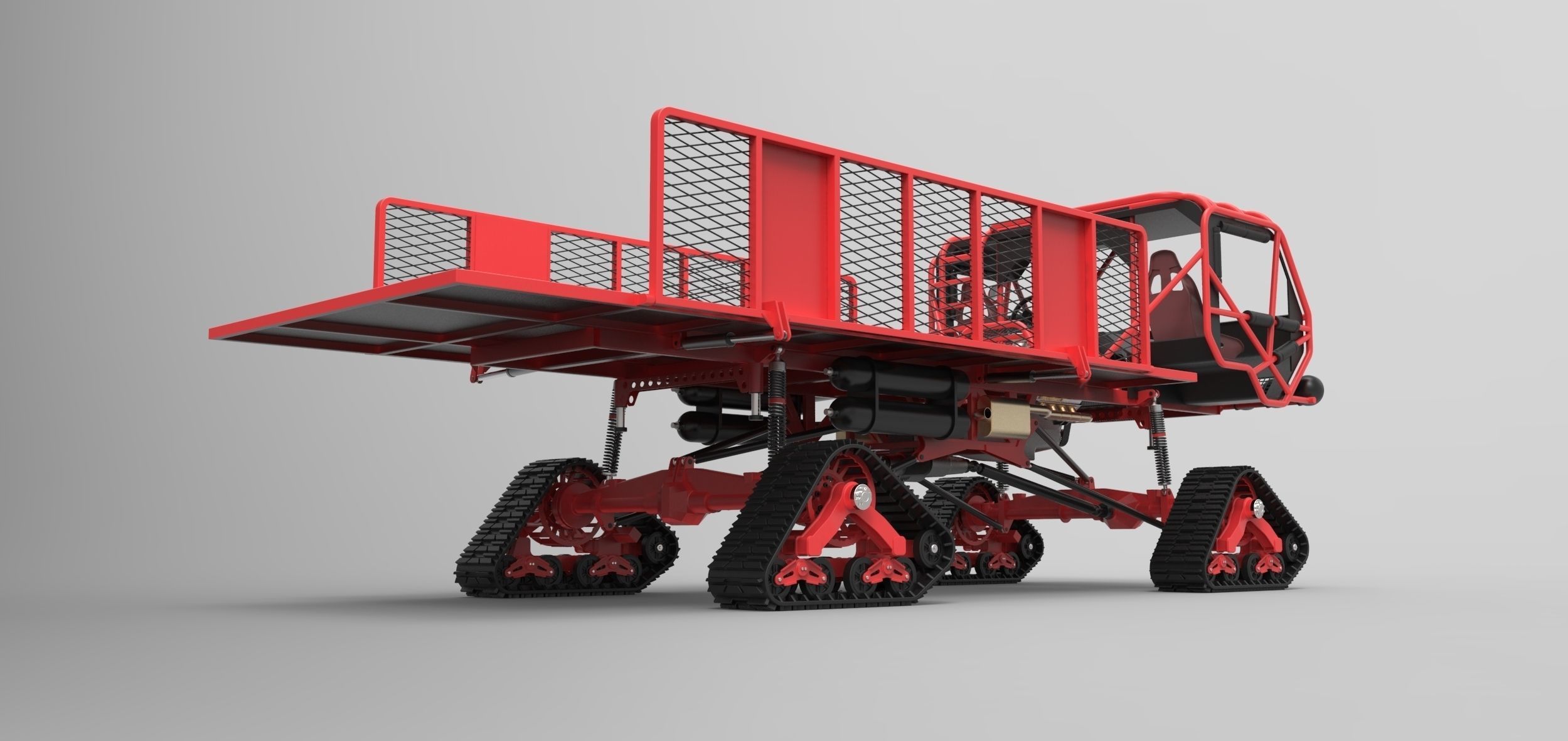 Truck with Mattracks Suspension tracks 3D model_12