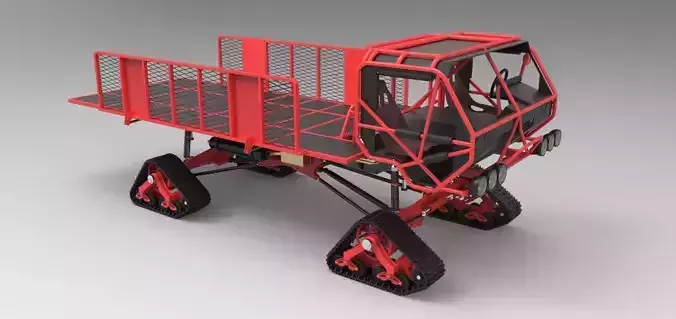 Truck with Mattracks Suspension tracks 3D model