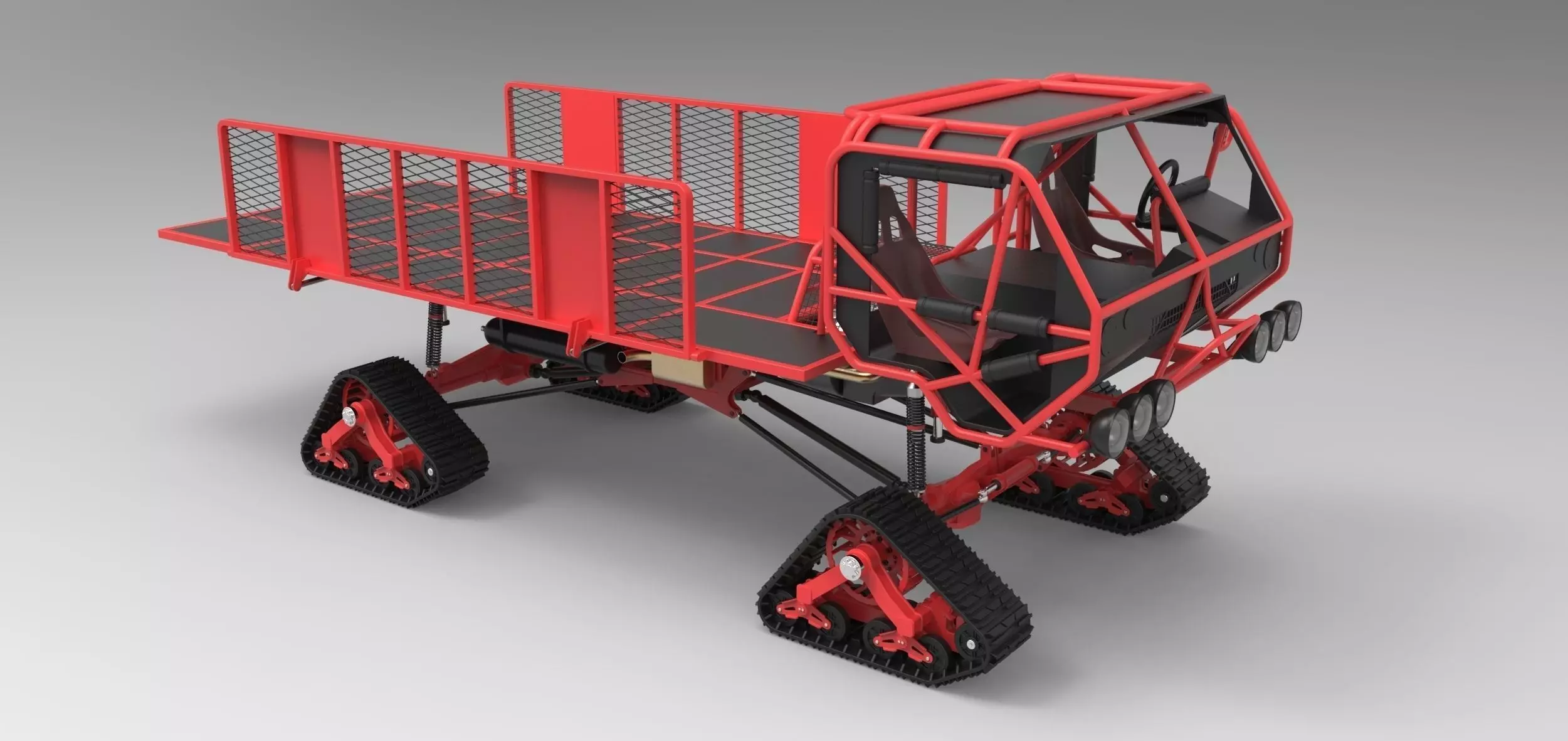 Truck with Mattracks Suspension tracks 3D model_0