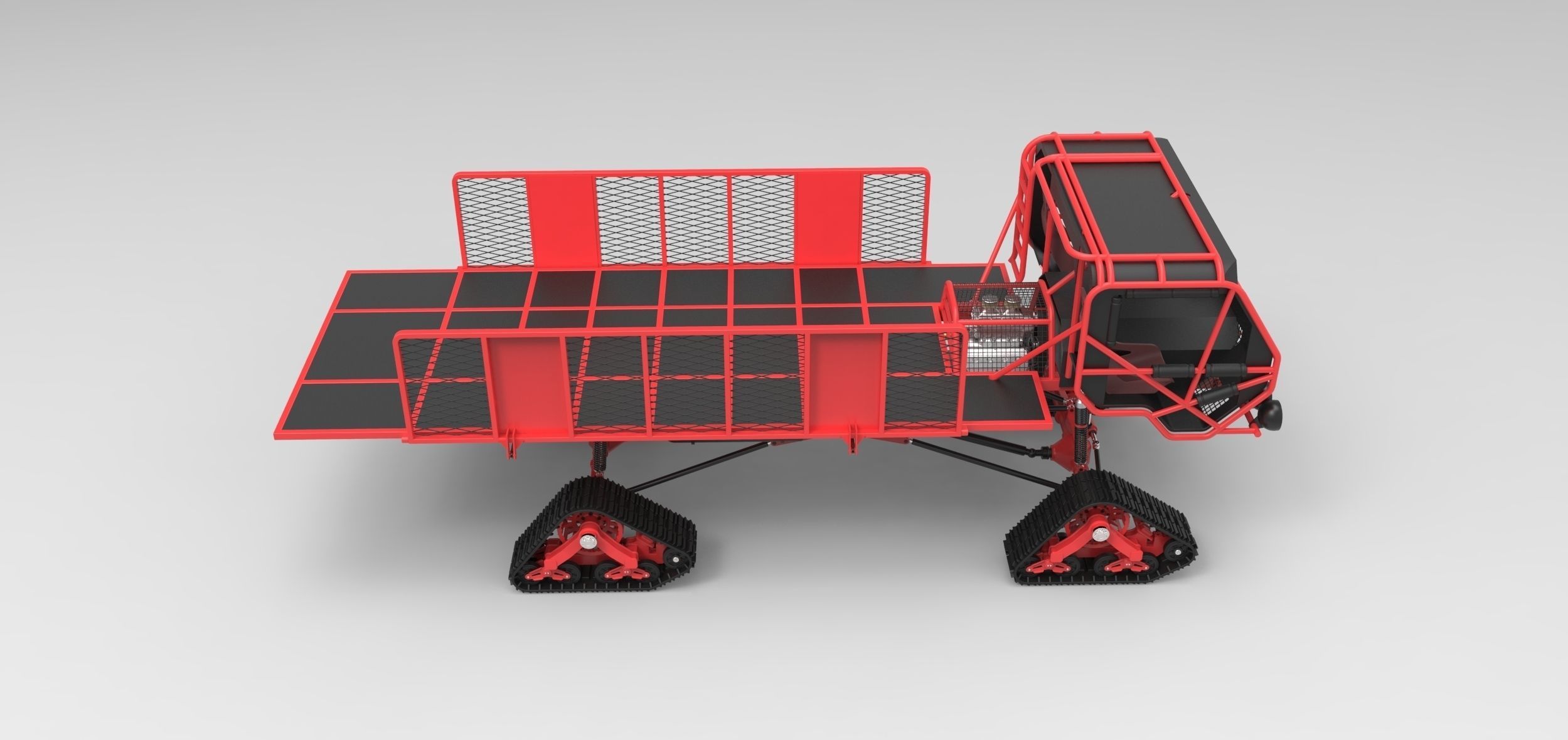 Truck with Mattracks Suspension tracks 3D model_7