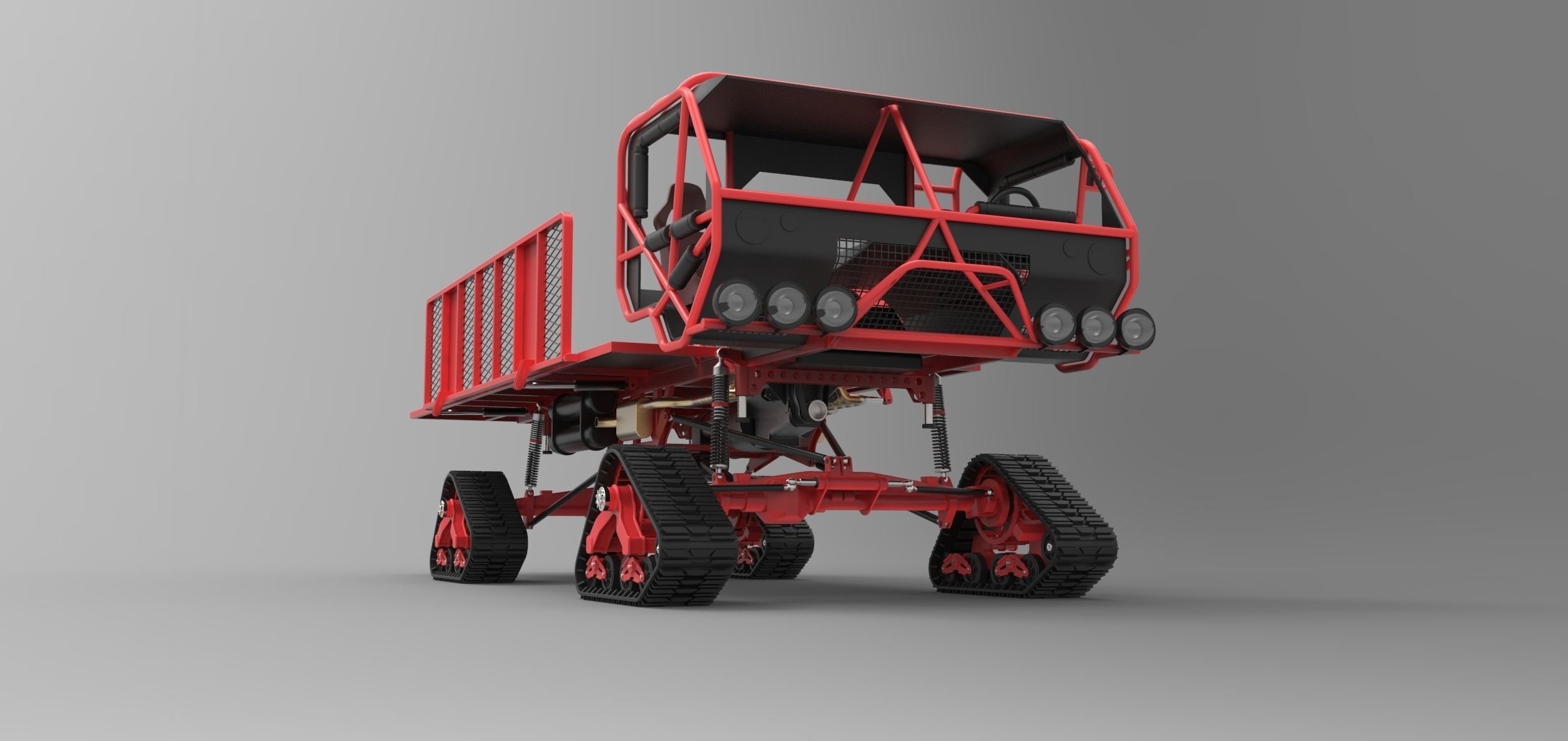 Truck with Mattracks Suspension tracks 3D model_3