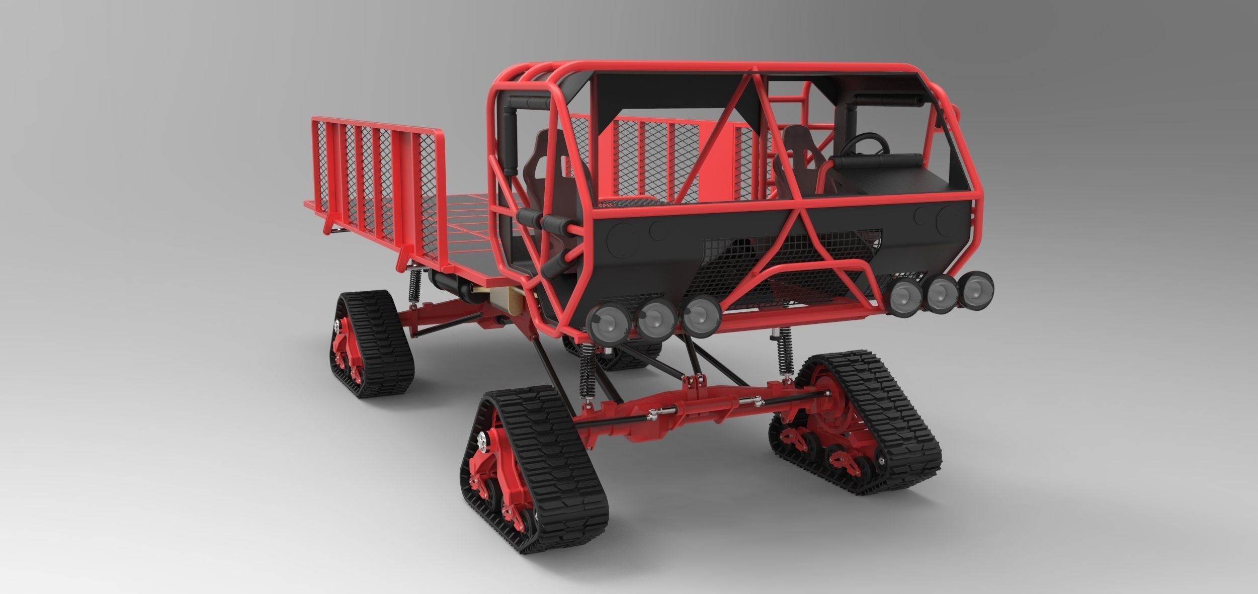 Truck with Mattracks Suspension tracks 3D model_2