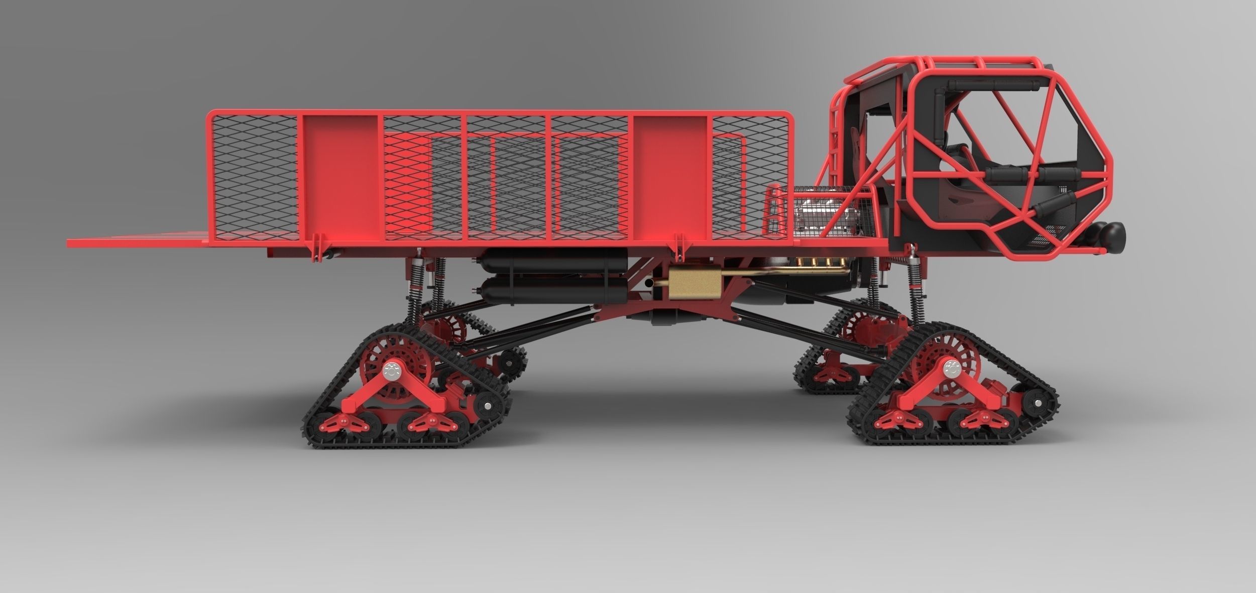 Truck with Mattracks Suspension tracks 3D model_6
