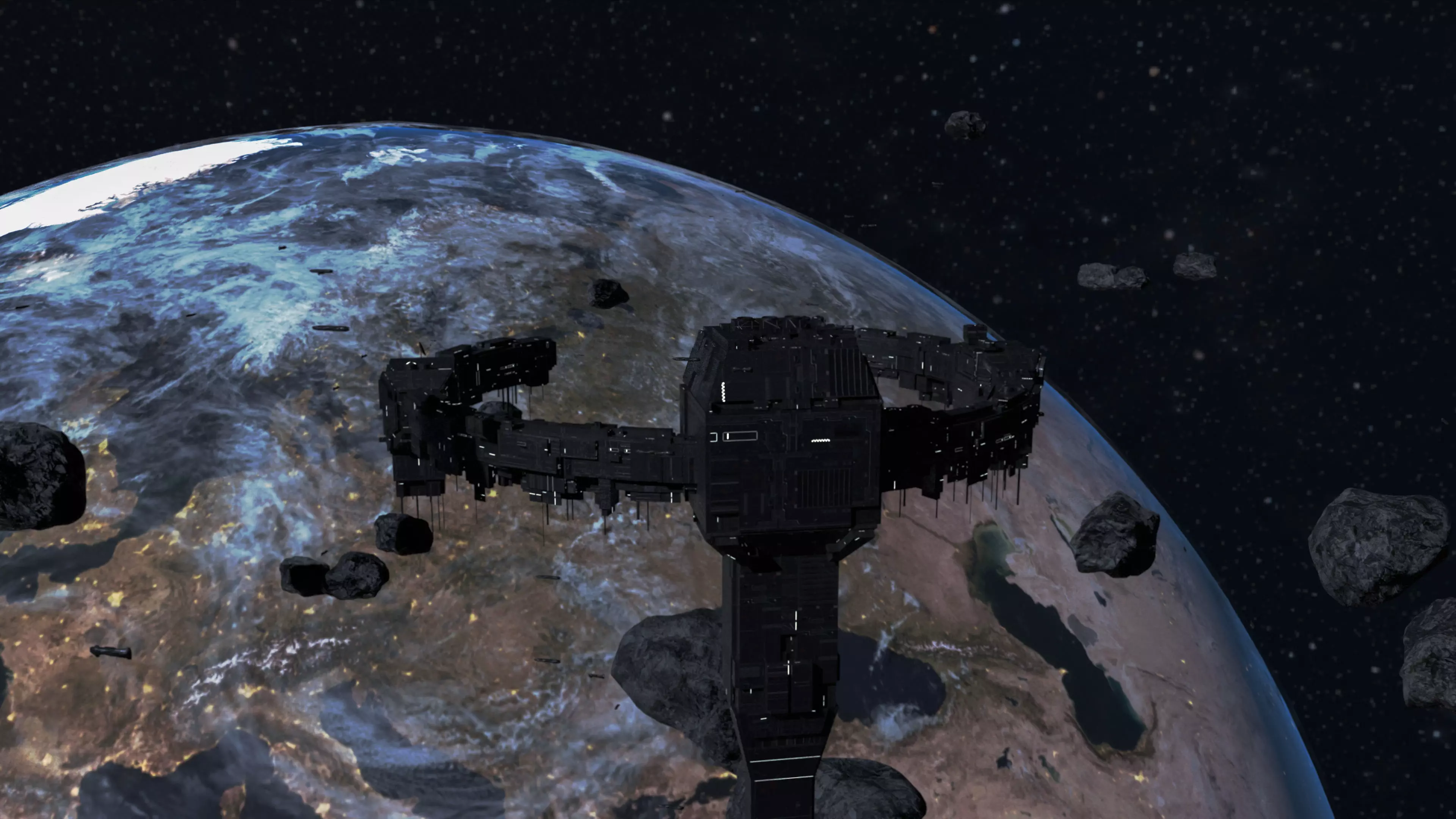Sci Fi Space Station 3D Environment Cinematic Scene Low-poly 3D model
