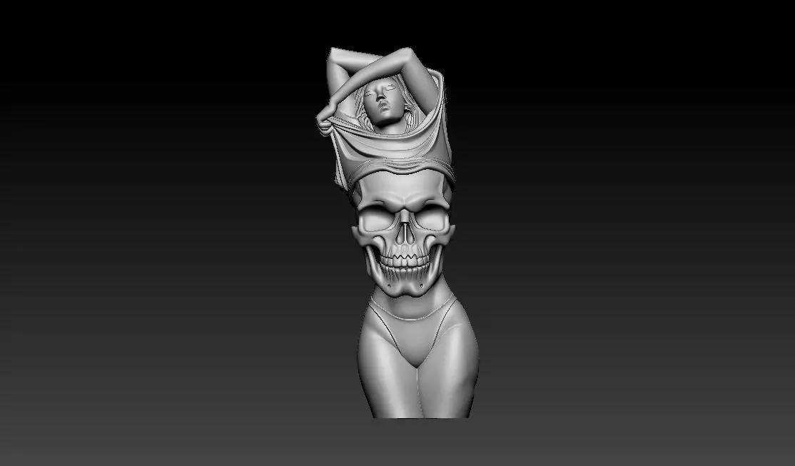 Lady Skull Hip Hop Jewelry 3D print model