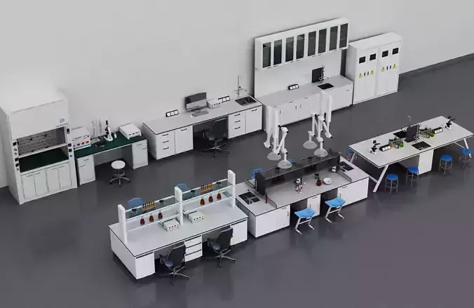 Laboratory table Low-poly 3D model