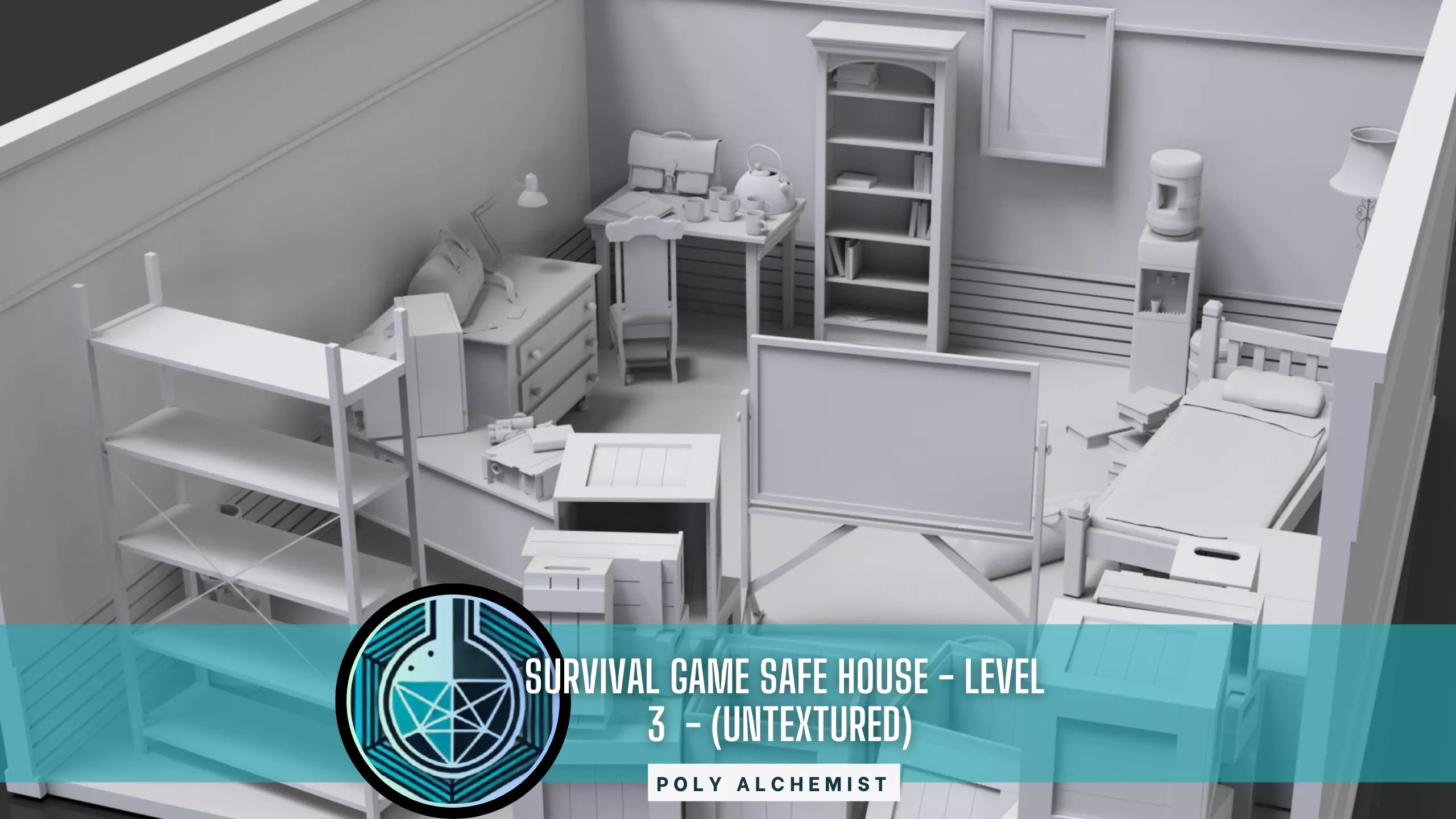 Survival Game Safe House - Level 3 - Untextured Low-poly 3D model
