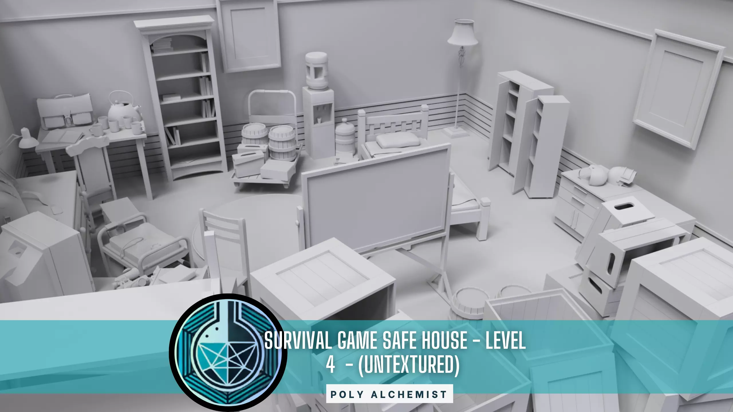 Survival Game Safe House - Level 4 - Untextured Low-poly 3D model