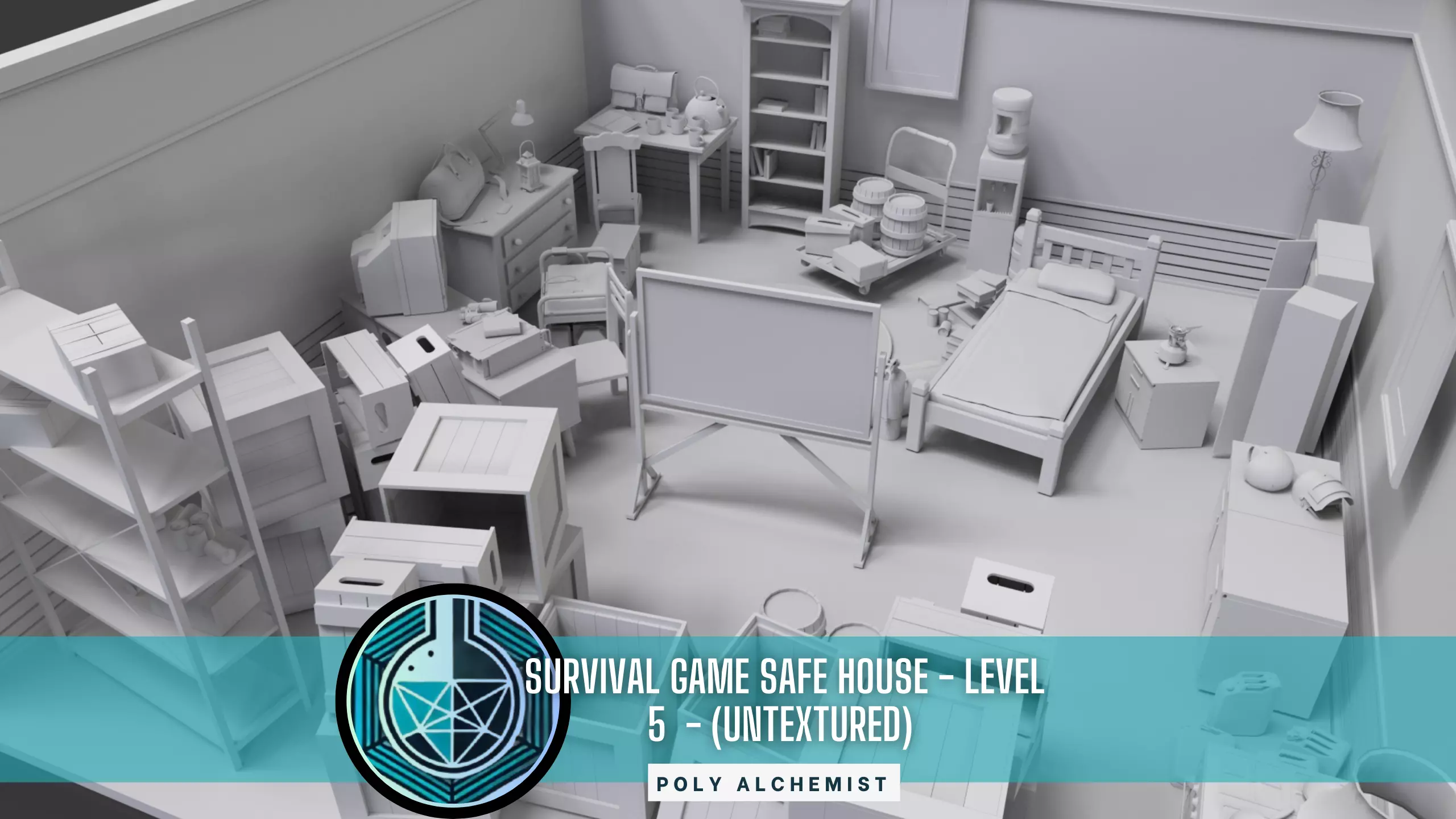Survival Game Safe House - Level 5 - Untextured Low-poly 3D model