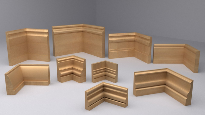 MOULDINGS COLLECTION set of wooden corner pieces 3D model
