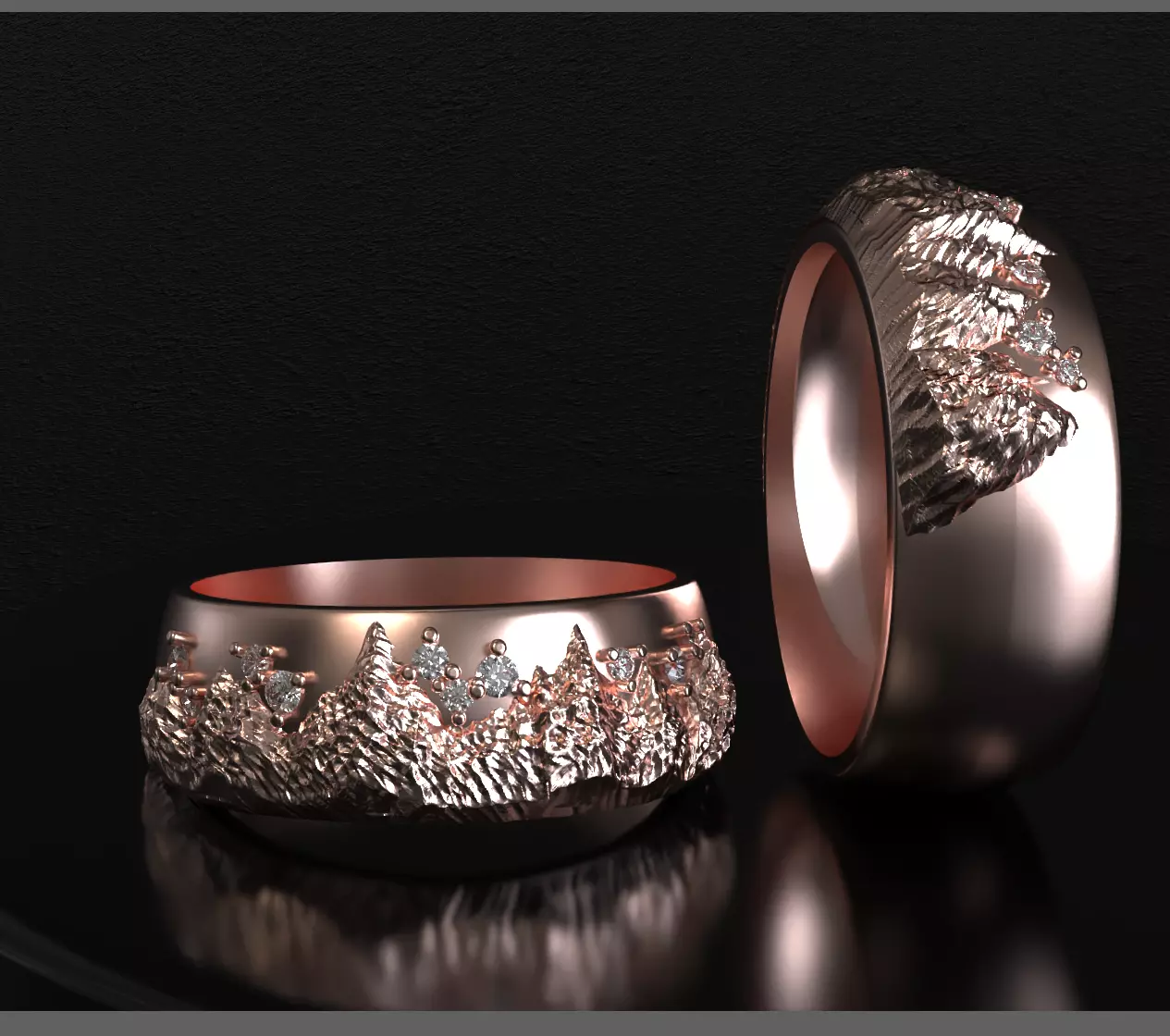mountain ring 3D print model