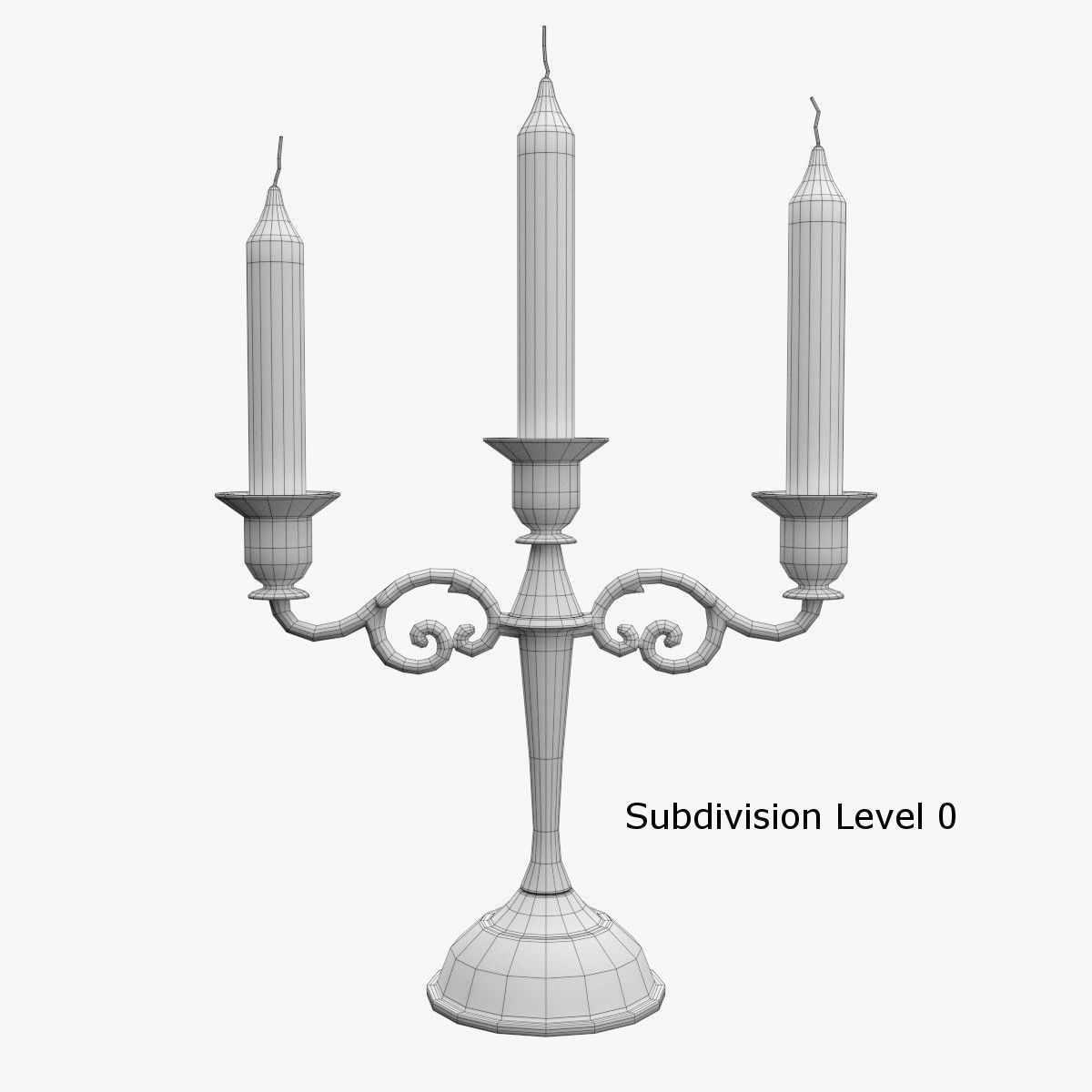 Candlestick candelabra 3D model_4