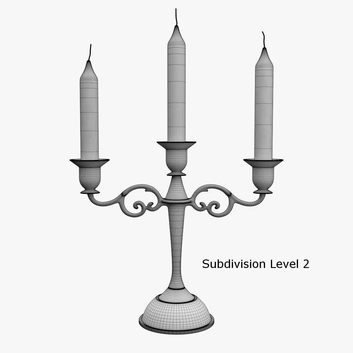 Candlestick candelabra 3D model_6