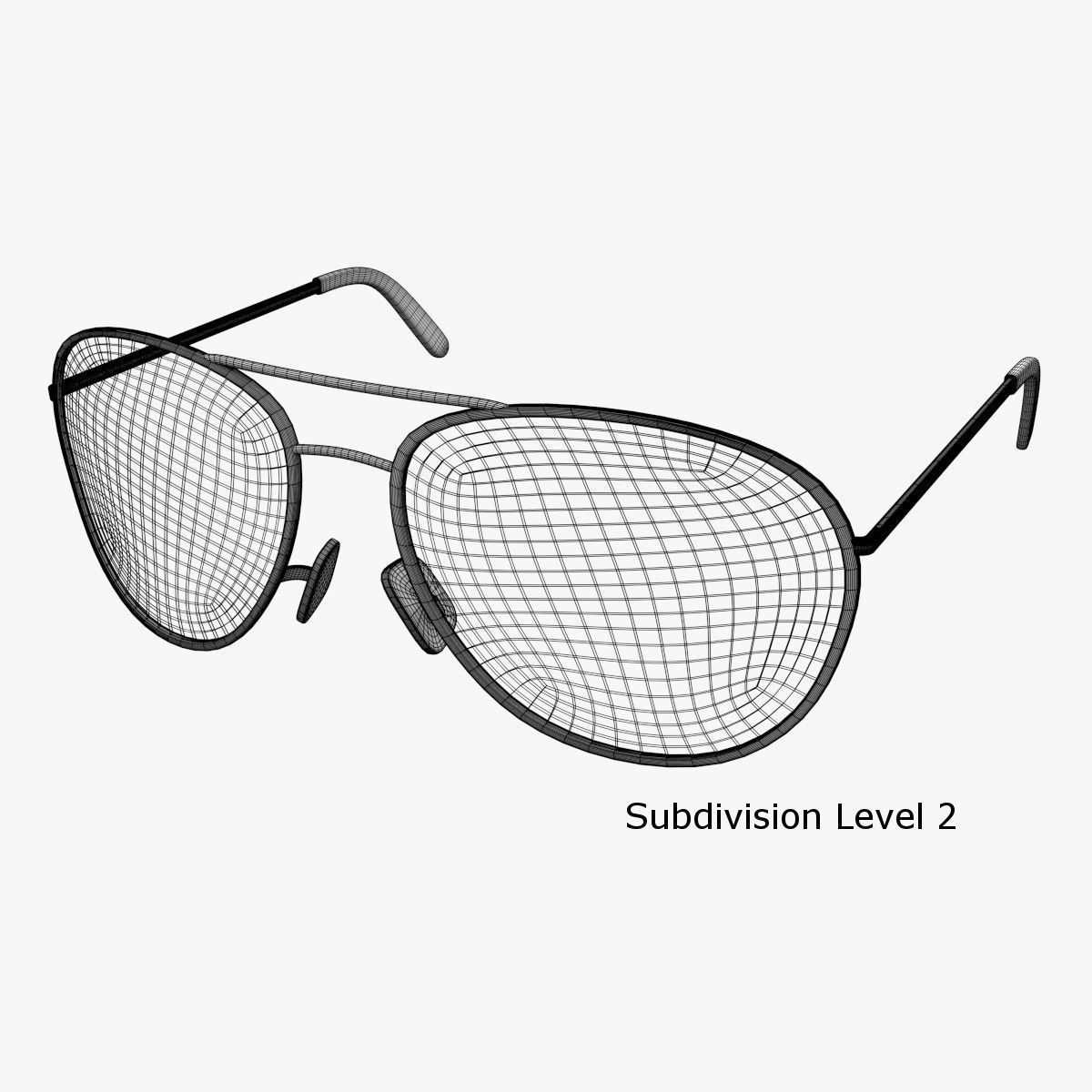 Sunglasses aviator 3D model_8