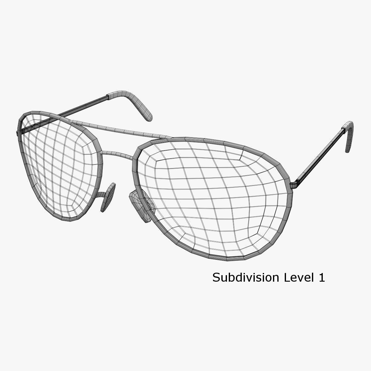 Sunglasses aviator 3D model_7