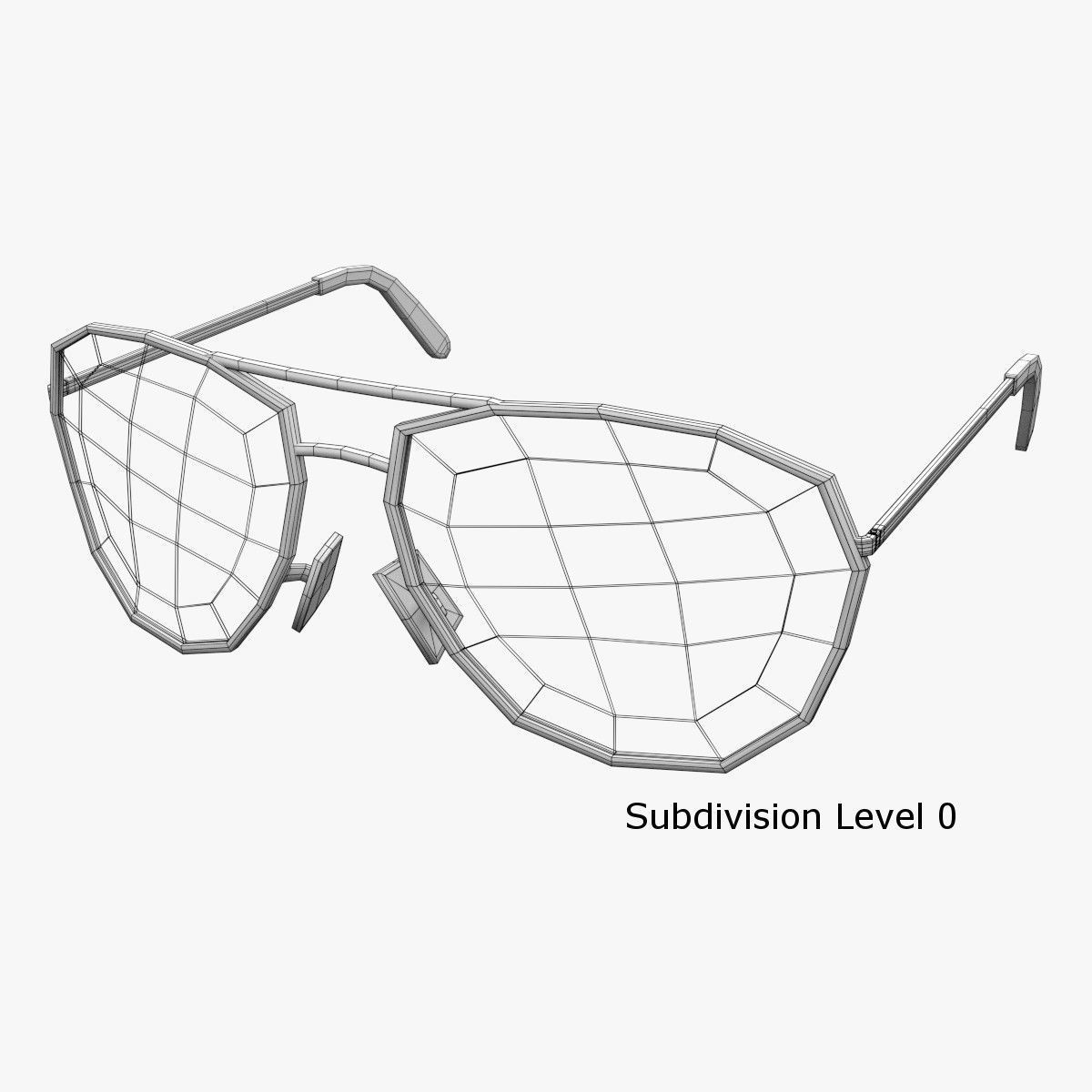 Sunglasses aviator 3D model_6