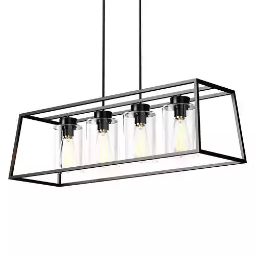 Rectangle Chandelier Low-poly 3D model