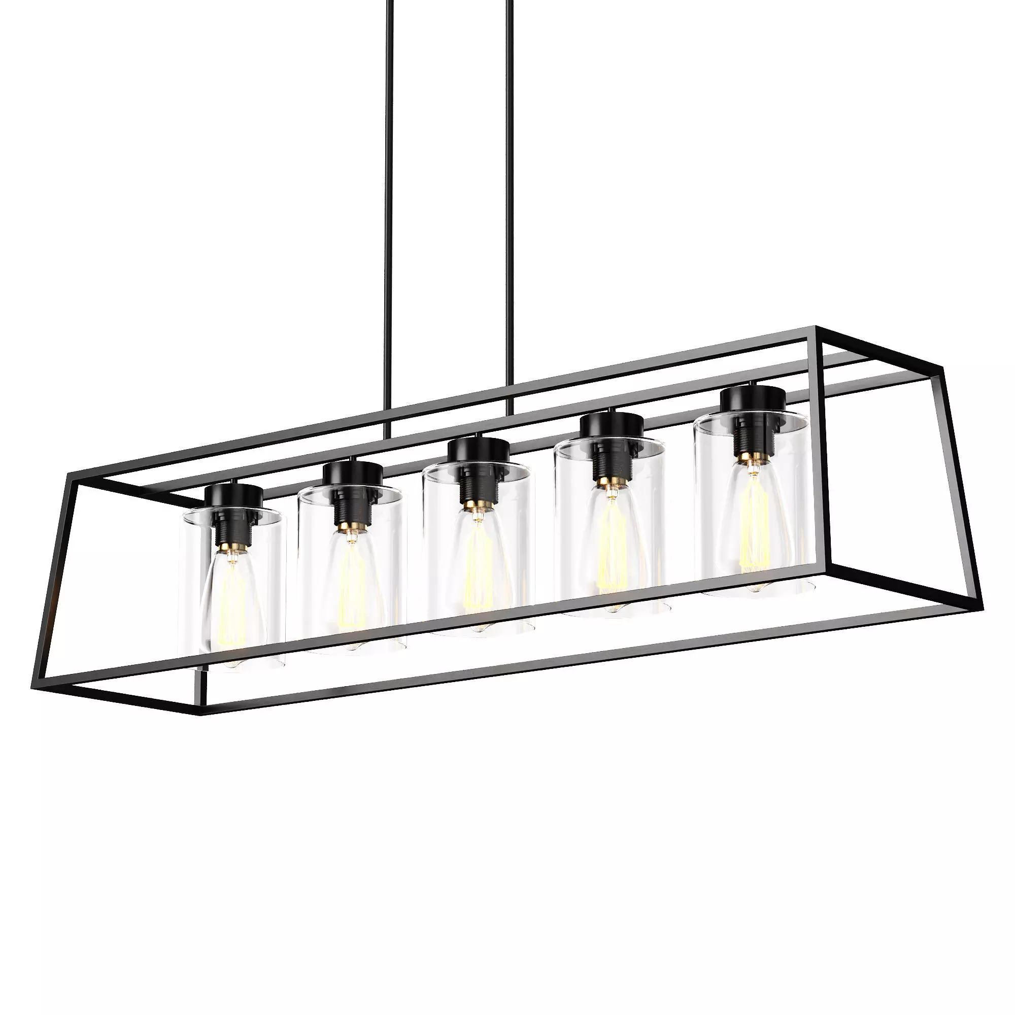 Rectangle Chandelier Low-poly 3D model