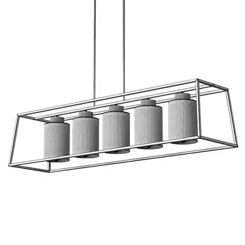 Rectangle Chandelier Low-poly 3D model 3