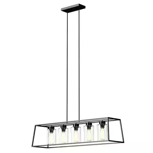 Rectangle Chandelier Low-poly 3D model 4