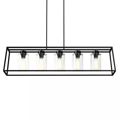Rectangle Chandelier Low-poly 3D model 5