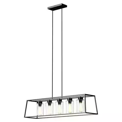 Rectangle Chandelier Low-poly 3D model 6